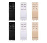 Women's Bra Extenders 6 Pieces Elastic Stretchy Bra Extension Strap 3 Rows x 2 Hooks,3 Colors