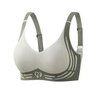 Women's Bra Without Underwire, 2025 Women's Seamless Bra, Push Up Bra with Adjustable, Bustier, Large Breasts, Underwear, Strong Hold, Training Sleep Bra, Padded for Everyday Yoga, Green, 4XL