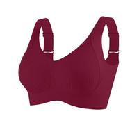 Women's Bra Without Underwire, Padded, Large Breasts, Strong Hold Bra, Push Up Bra, Seamless, Soft, Comfortable Bras, Padded, Adjustable, Full Cup Bustier, Classic Bra, Size M-4XL, red, 4XL