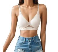 Women's Bra Without Underwire Push Up Bralette Black Seamless Padded Bustier with Deep V-Neck Wireless Minimiser Bra Skiny Lingerie Top Support Underwear Women's Bra Bra