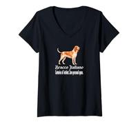 Women's Bracco Italiano Dog Zero Personal Space Funny Pet Quote V-Neck T-Shirt
