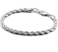 Women's Bracelet 925 Silver Bracelet Charm Bracelet Bangle for Children Girls, Sterling Silver, Without Stone