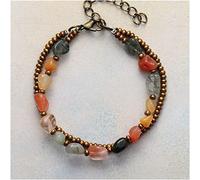Women's Bracelet Bracelet Fashion Jewelry Gift Ladies Bracelet Handmade Quartz Seed Beads 2 Tier Chain Bracelet Women Women Fashion Bracelets (Size : Brass)