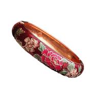 Women'S Bracelet,Multi Color Enamel Cloisonne Filigree Pretty Flower Bangles Traditional Handmade Chinese Metal Ethnic Bracelets Bangle Jewelry Accessories Gifts,Purple Reddiameter 2.36 Inch,Purple R