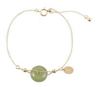 Women's Bracelet Round Hetian Jade 18K Gold Safe Buckle Bracelet Temperament Design Sense Retro Court Style Women's Bracelet Fashion accessories