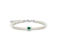 Women's bracelet with white pearls and green stone - female - THOMAS SABO - Bracelets - White - ONE SIZE - Accessories ONE SIZE