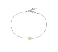 Womens Bracelets, Wedding Bracelets Star with 0.08ct Round-Shape Diamond 14K Yellow Gold & 14K White Gold 20cm