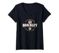 Womens Brackley Northamptonshire England Coordinates Label 2C V-Neck T-Shirt