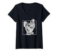 Women's Brahma Chicken - Vintage Large Farm Bird V-Neck T-Shirt