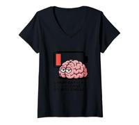 Womens Brain Battery 3% - Funny Mental Exhaustion for Introverts V-Neck T-Shirt
