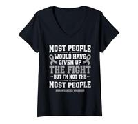 Women's Brain Cancer Warrior V-Neck T-Shirt