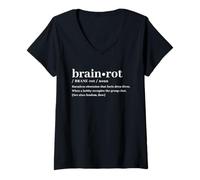 Womens Brain Rot Definition - Funny Fandom & Hobby Humor V-Neck T-Shirt