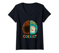 Women's Brain Summer Dreaming Coexist V-Neck T-Shirt