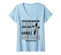 Women's Brain Tumor Warrior V-Neck T-Shirt