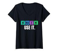 Women's Brain Use It Periodic Table Science Humor Chemistry Nerd V-Neck T-Shirt