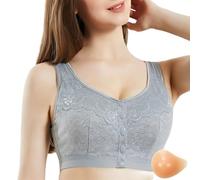 Womens Bras,Jelly Wireless Bra,Breast Prosthesis Bra For Post Care Breathable Silicone Liner With Comfort Design For Everyday Use And Cancer Recovery (Grey, 48)