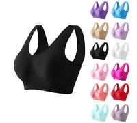 Women's Bras Non Wired Push Up Sports Bras Seamless Full Coverage T-Shirt Bra Soft Comfort Wide Straps Wireless Minimiser Bra Anti Sagging Ladies Bralettes Solid Running Gym Yoga Bralette Plus Size