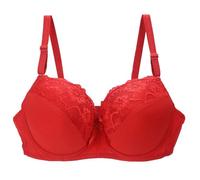 Women's Bras Push Up Bras for Women Sexy Floral Lace Comfit Padded Support Underwire Bralettes Full Coverage Comfort Everyday Minimiser Bras Underwear Red 90C