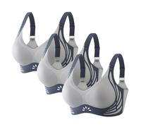 Womens Bras UK Push Up Wireless Push-Up Gather 3 Pack Seamless Large Breasts Support Lift Plus Size Non Wired Bra Comfort Wire Free Everyday Sports Comfortable Low Back Soft Bra