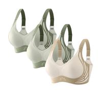 Womens Bras UK Push Up Wireless Push-Up Gather 3 Pack Seamless Large Breasts Support Lift Plus Size Non Wired Bra Comfort Wire Free Everyday Sports Comfortable Low Back Soft Bra