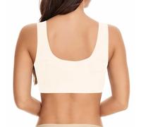 Womens Bras UK Seamless Racerback Bras for Older Women Wirefree Wide Strap Plus Size Cotton Deep Cup Padded Soft Shaping Comfy Senior Bra Sleep Leisure White 5XL
