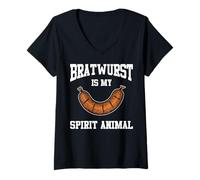 Womens Bratwurst Apparel | Funny Amazing Bratwursts Lover Design V-Neck T-Shirt