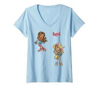 Womens Bratz Sasha Yasmin Mall Summer Fashion Pose V-Neck T-Shirt