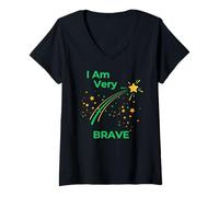 Womens BRAVE I AM BRAVE PRESENT BRAVERY V-Neck T-Shirt