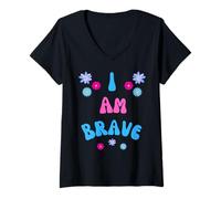Womens BRAVE I AM BRAVE PRESENT FOR BRAVERY V-Neck T-Shirt