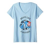 Womens Brave Like A Mother (Cheetah Graphic) V-Neck T-Shirt