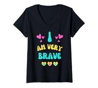 Womens Bravery GET Well Present I AM Brave for Courage V-Neck T-Shirt