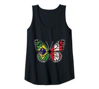 Womens Brazil and Peru Mix Butterfly Half Brazilian Half Peruvian Tank Top