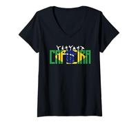 Women's Brazil Dance Fighting Brazilian Brazil Capoeira V-Neck T-Shirt