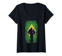 Women's Brazil Flag Belly Dancing Baladi Dance Lover V-Neck T-Shirt