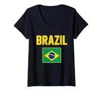 Women's Brazil National Flag V-Neck T-Shirt