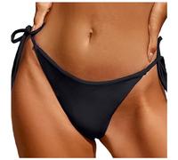 Women's Brazilian Bikini Thong Bottom Swim Briefs Tie Side Bikini Bottom Swimsuit Bikini Bottom Swimsuit Brief Bathing Suit Bottoms Tummy Control Swim Bottom Tankini Swimsuit Briefs Black