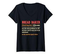 Women's Bread Baker Funny Baking for Women Men Baking V-Neck T-Shirt