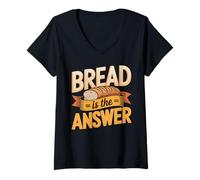 Women's Bread is Always The Answer Sourdough Baker V-Neck T-Shirt