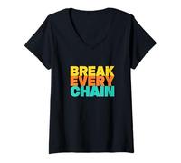 Women's Break Every Chain V-Neck T-Shirt
