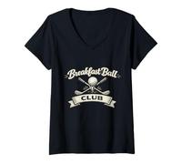 Women's Breakfast Ball Club Mulligans Golfing Humor Sayings Golfers V-Neck T-Shirt