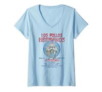Womens Breaking Bad Los Pollos Hermanos Albuquerque Retro Ad TV V-Neck T-Shirt