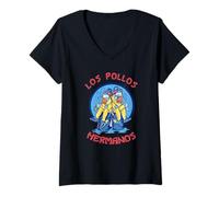 Womens Breaking Bad Los Pollos Hermanos Hazmat Suits TV Show V-Neck T-Shirt