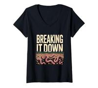 Women's Breaking It Down Compost Worms Soil V-Neck T-Shirt