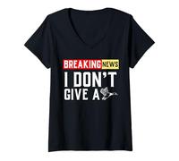 Women's Breaking News I Don't Give A Duck Funny Saying V-Neck T-Shirt