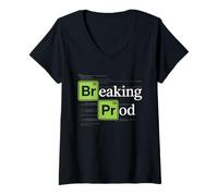 Womens Breaking Prod Funny Devops Software Engineer Developers IT V-Neck T-Shirt