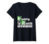 Women's Breaking Roads Car Shirt Road Trip V-Neck T-Shirt