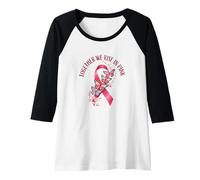 Womens Breast Cancer Awareness Quote Shirt Together We Rise in Pink Raglan Baseball Tee