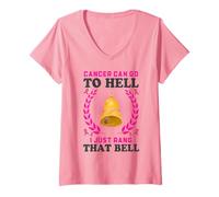 Women's Breast Cancer Can Go to Hell I Just Rang that Bell V-Neck T-Shirt