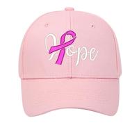 Womens Breast Cancer Caps Pink Embroidered Ribbon Adjustable Baseball Cap Cotton Support Hat Survivors Baseball Caps Hats Charity Events & Awareness Campaigns Adjustable Cap Cotton