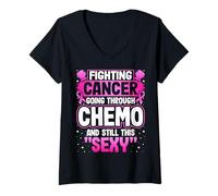 Women's Breast Cancer - Fighting Bladder Cancer Going Through Chemo V-Neck T-Shirt